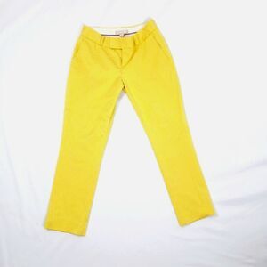 Banana Republic Yellow Cropped Embossed Pants 00P Mid-Rise Tailored Fit